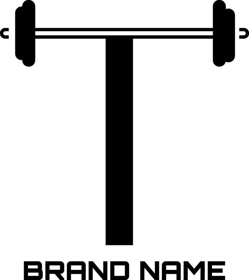 t Fitnessstudio Symbol Logo Design vektor