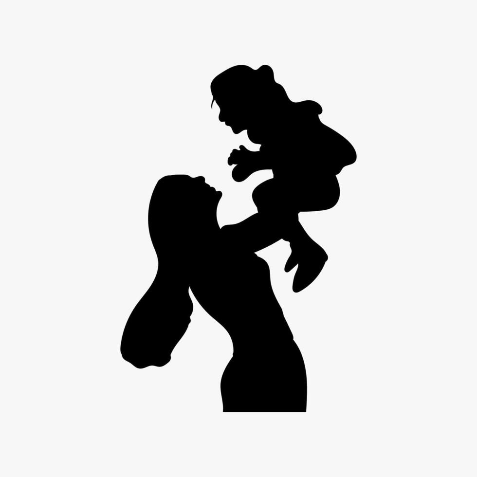 glücklich Mütter Tag Feier Gruß Karte Hintergrund Mama und Kind Liebe Gruß Karte vektor