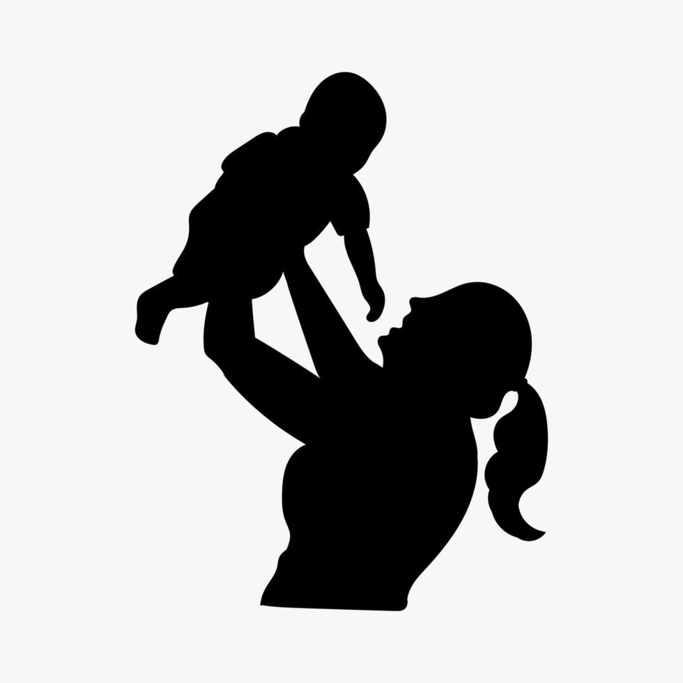 Lycklig mödrar dag firande hälsning kort bakgrund mamma och barn kärlek hälsning kort vektor