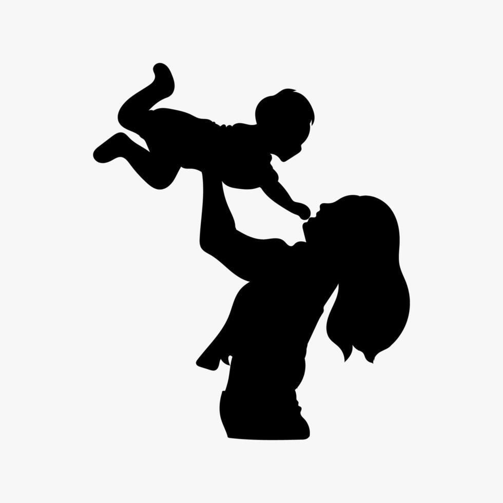 glücklich Mütter Tag Feier Gruß Karte Hintergrund Mama und Kind Liebe Gruß Karte vektor