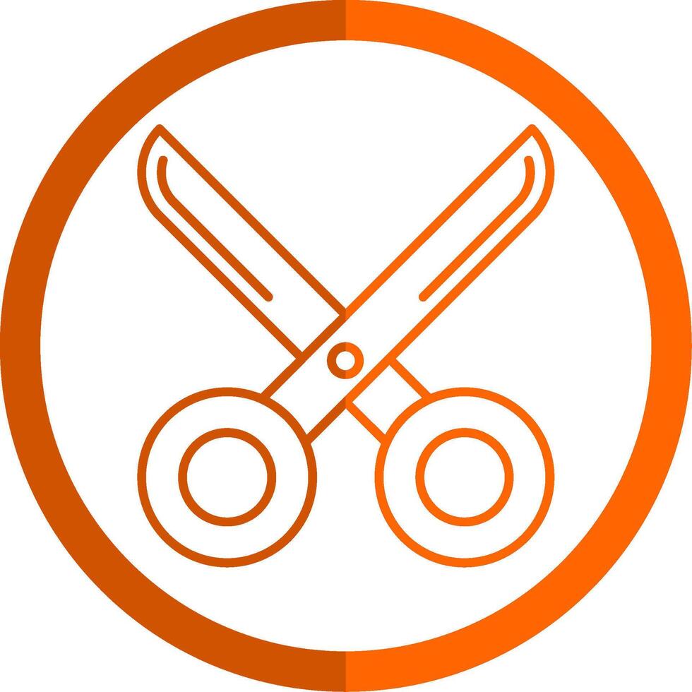 Schere Linie Orange Kreis Symbol vektor