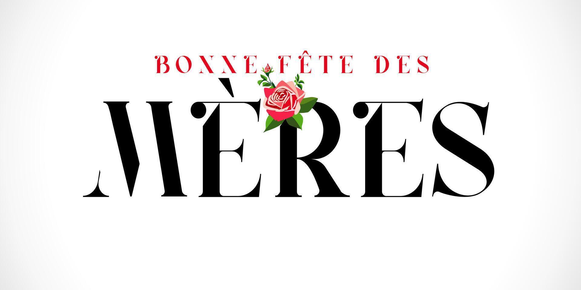 franska hälsning kort för mors dag. social media affisch vektor