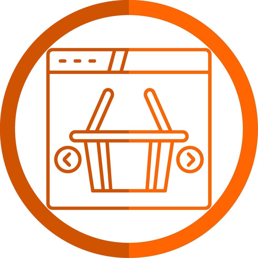 E-Commerce Linie Orange Kreis Symbol vektor