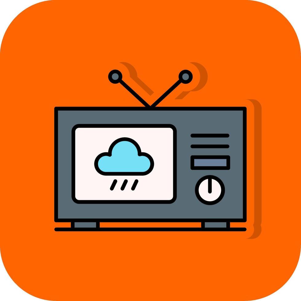 väder Nyheter fylld orange bakgrund ikon vektor