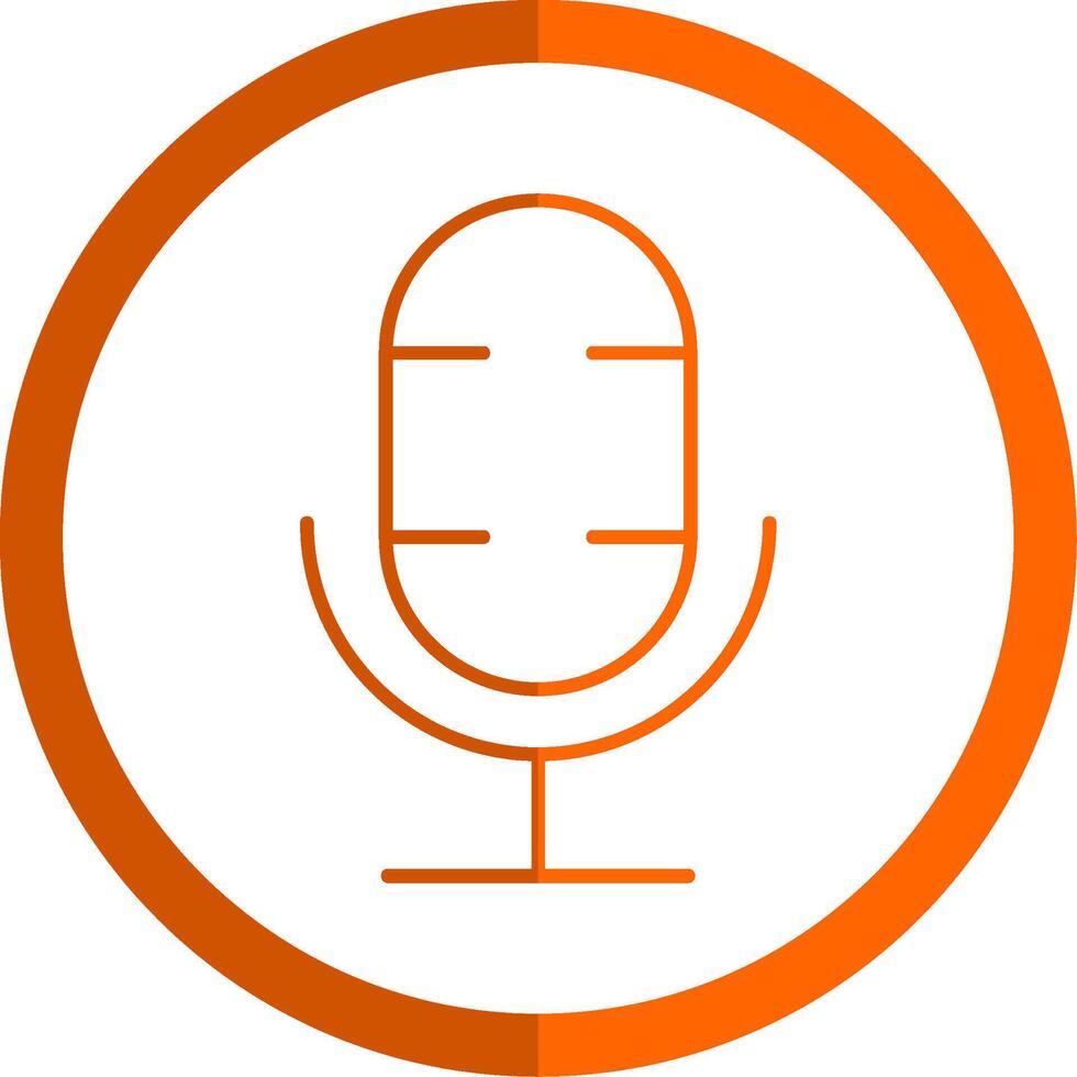 podcast linje orange cirkel ikon vektor