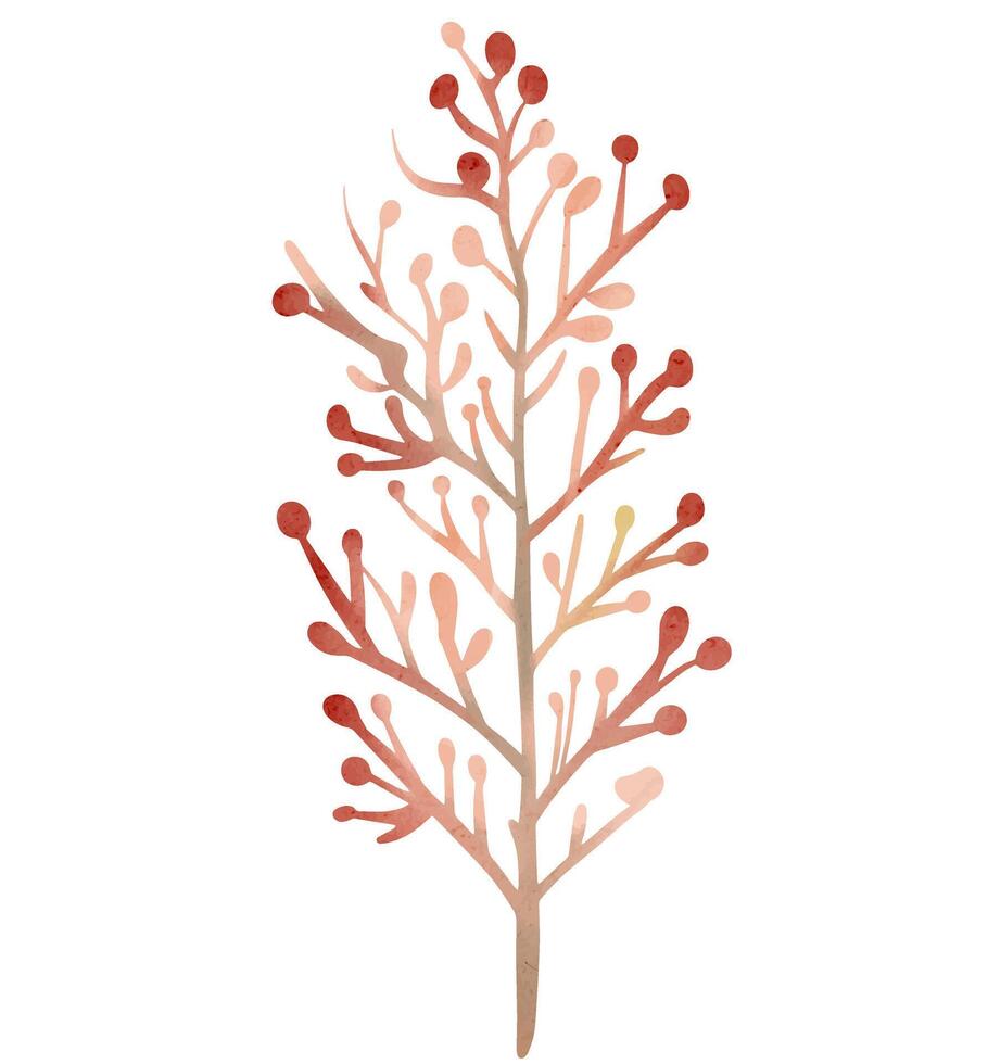 Aquarell rot Baum. Aquarell Natur Element. Hand gezeichnet Illustration. Aquarell Wald. vektor