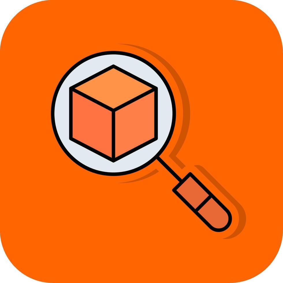 3d fylld orange bakgrund ikon vektor