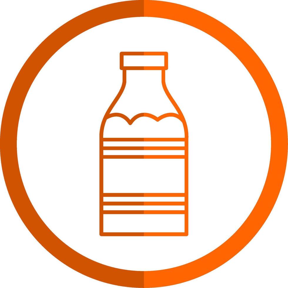 Milch Flasche Linie Orange Kreis Symbol vektor