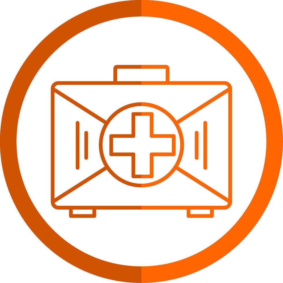 zuerst Hilfe Kit Linie Orange Kreis Symbol vektor