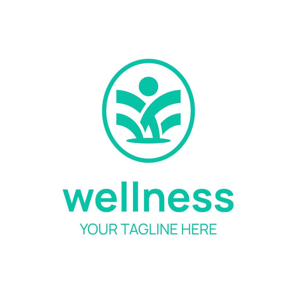 wellness Lycklig mänsklig abstrakt illustration logotyp ikon design mall element vektor