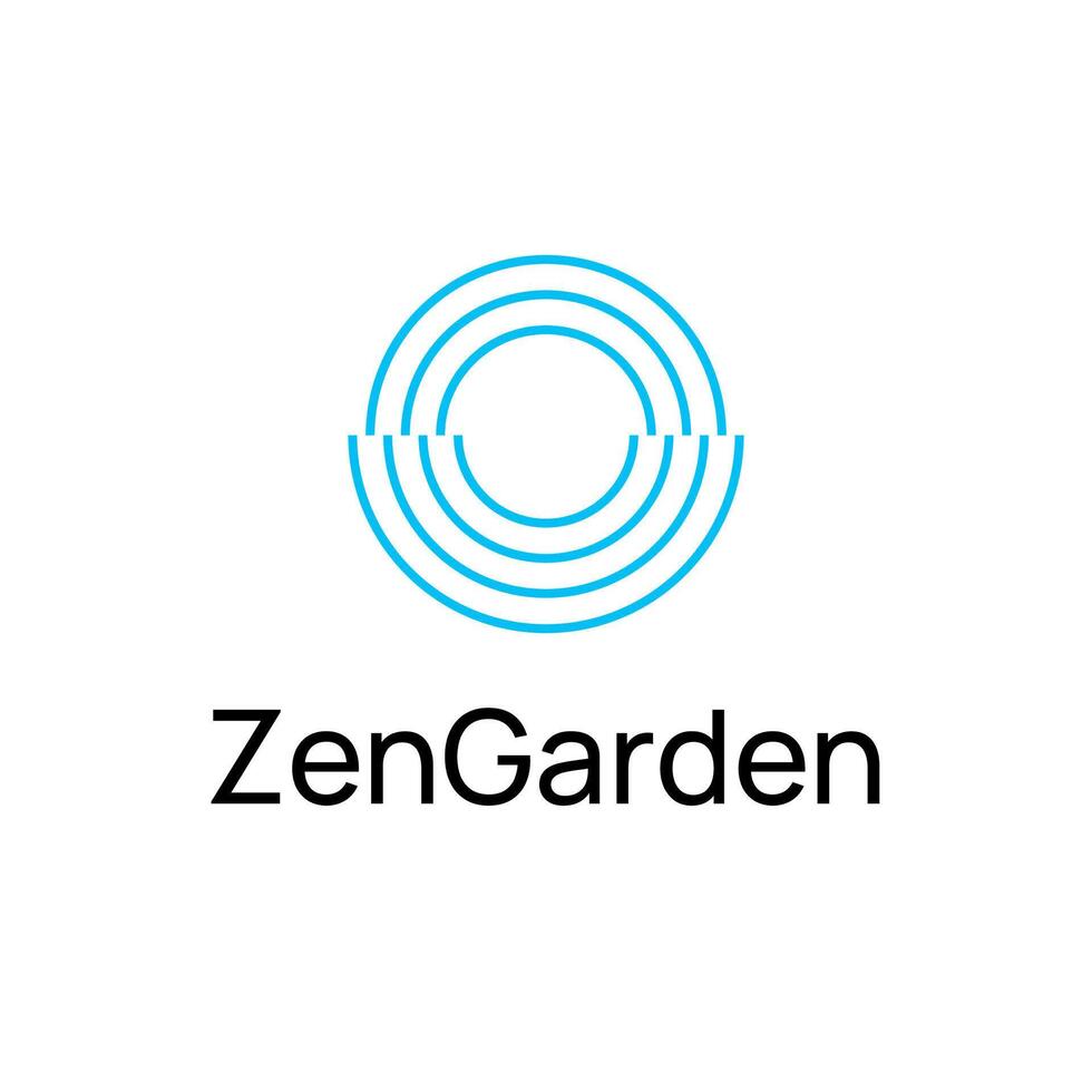 Zen Garten Sand Kreise Logo vektor