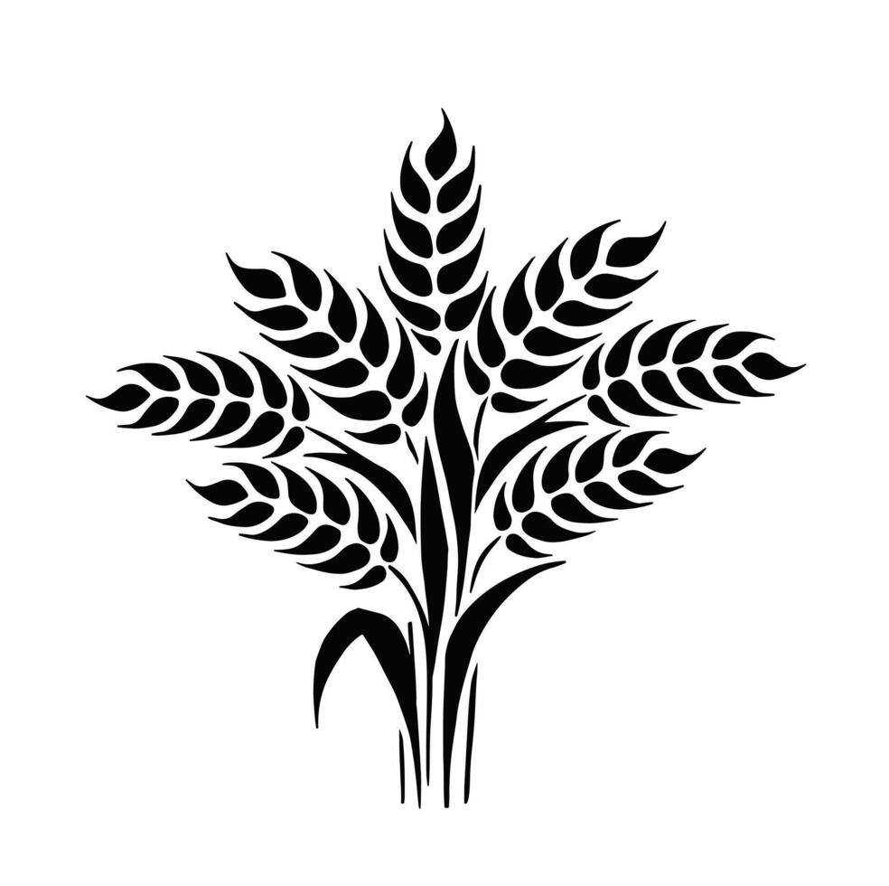 platt linje ikon av korn, råg, vete, illustration. vektor