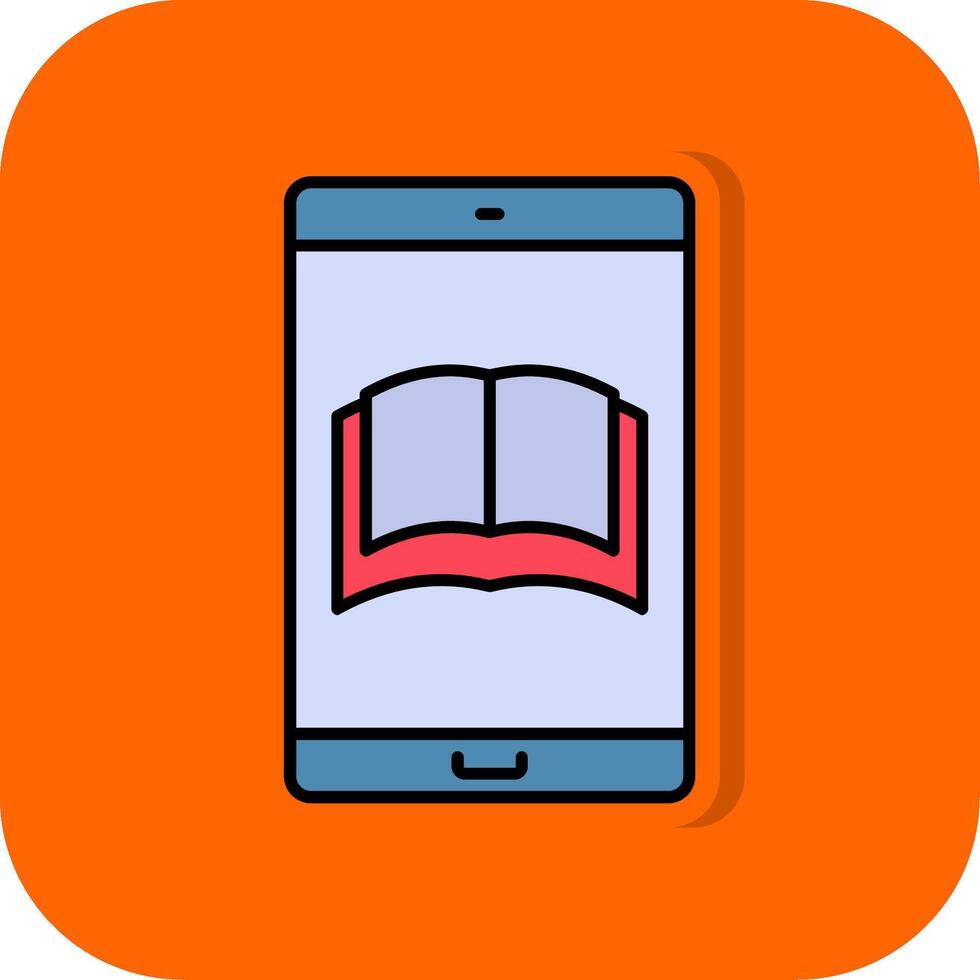 Bildung App gefüllt Orange Hintergrund Symbol vektor