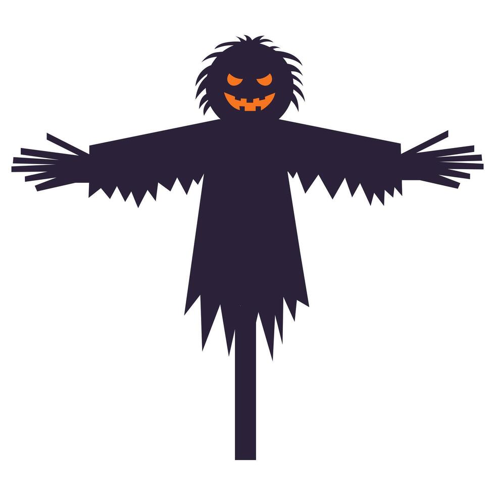 scarecrow silhuett. halloween illustration vektor