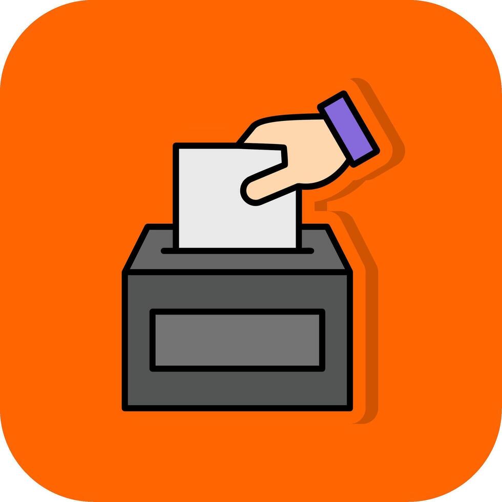 Wählen gefüllt Orange Hintergrund Symbol vektor
