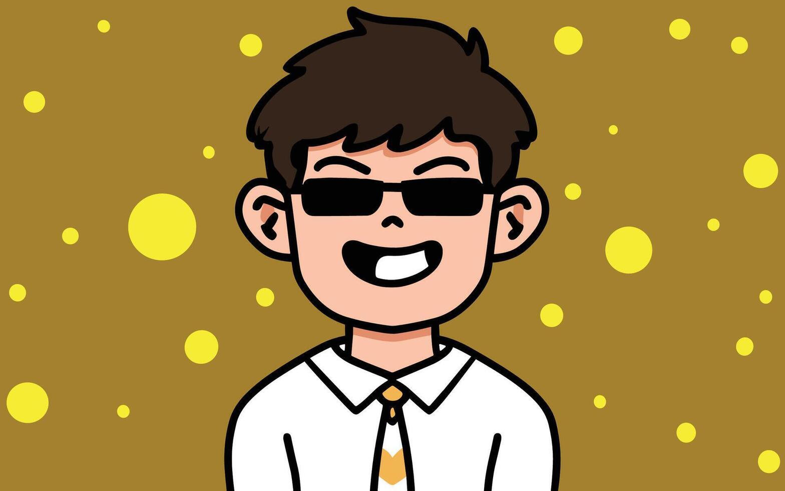 man med glasögon tecknad serie stil profil avatar bild vektor