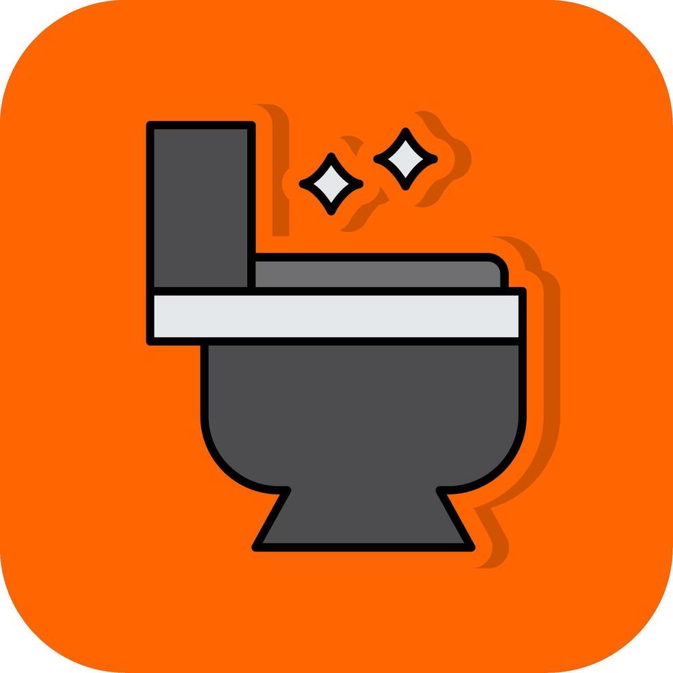 toalett fylld orange bakgrund ikon vektor