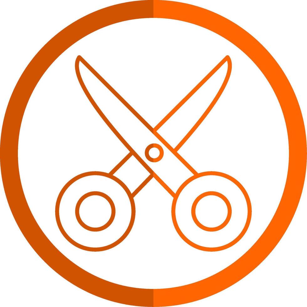 Schere Linie Orange Kreis Symbol vektor