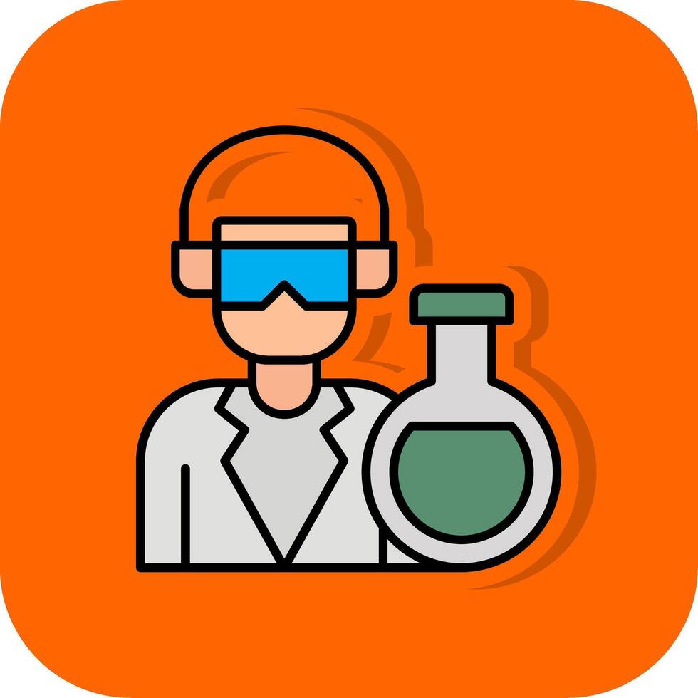 Chemiker gefüllt Orange Hintergrund Symbol vektor
