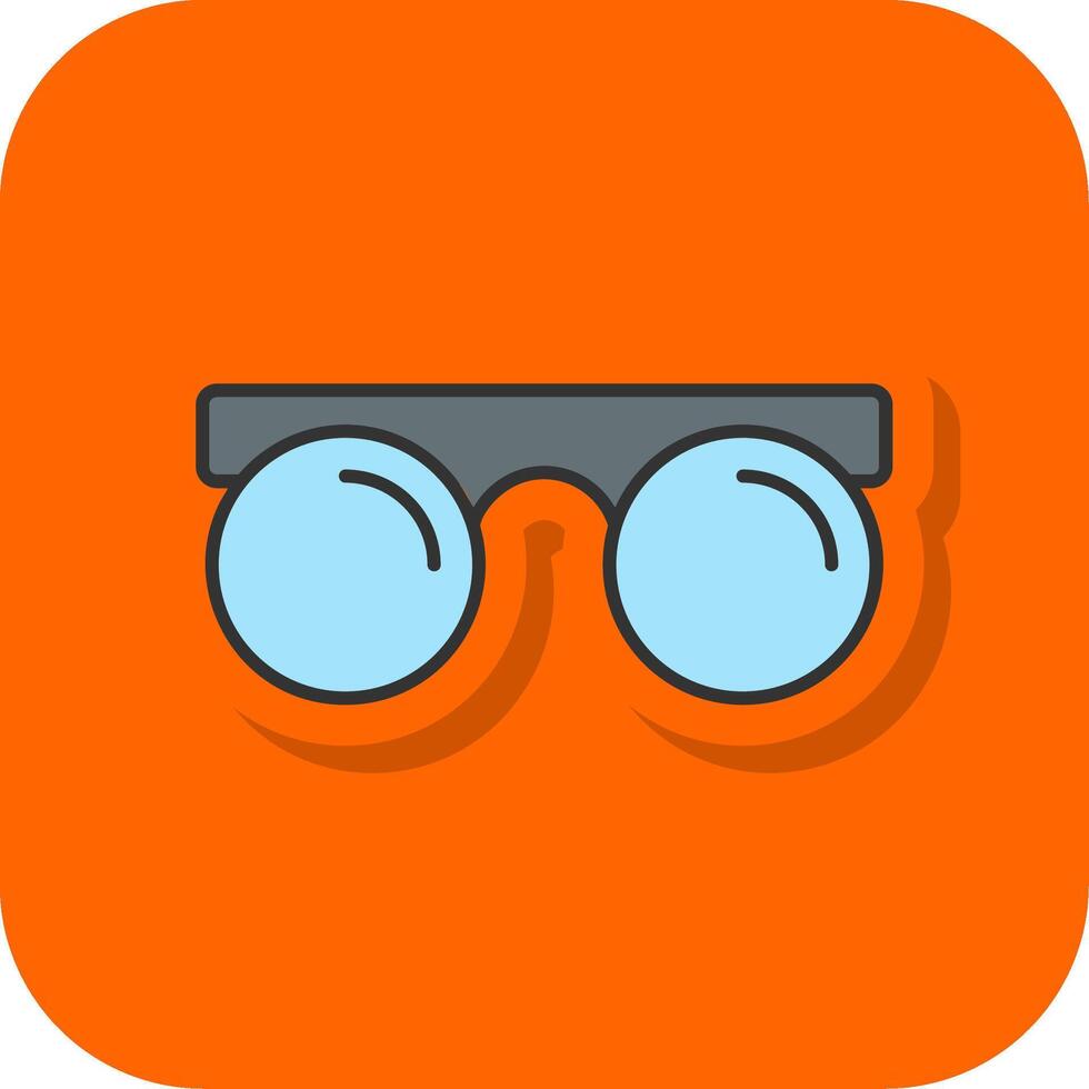 Jahrgang Brille gefüllt Orange Hintergrund Symbol vektor