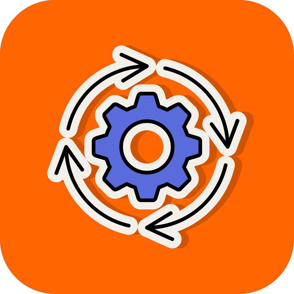 anpassning fylld orange bakgrund ikon vektor