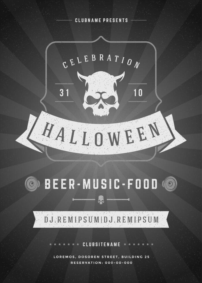 Halloween Feier Nacht Party Poster oder Flyer Design vektor