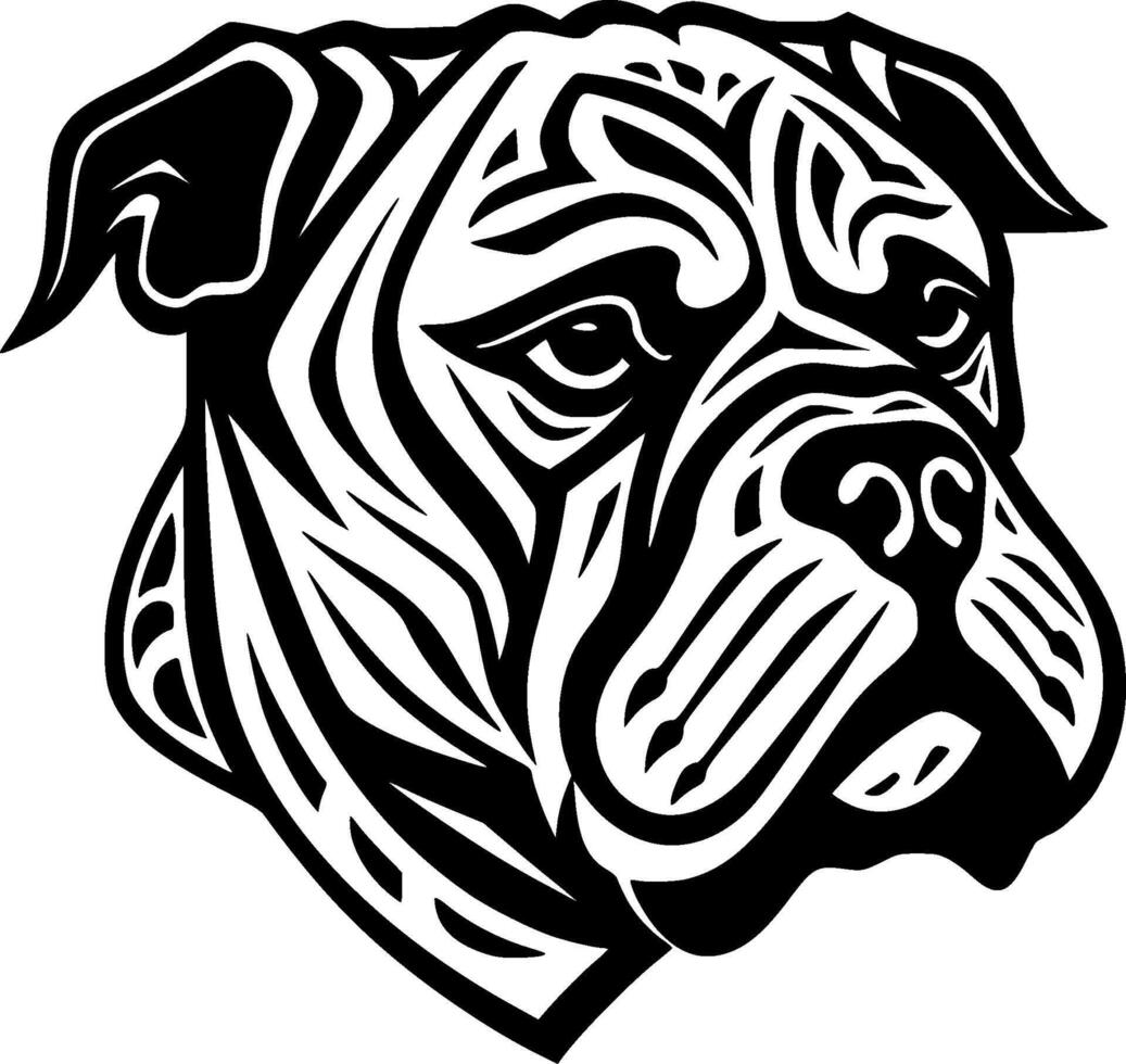 Bulldogge - - schwarz und Weiß isoliert Symbol - - Illustration vektor