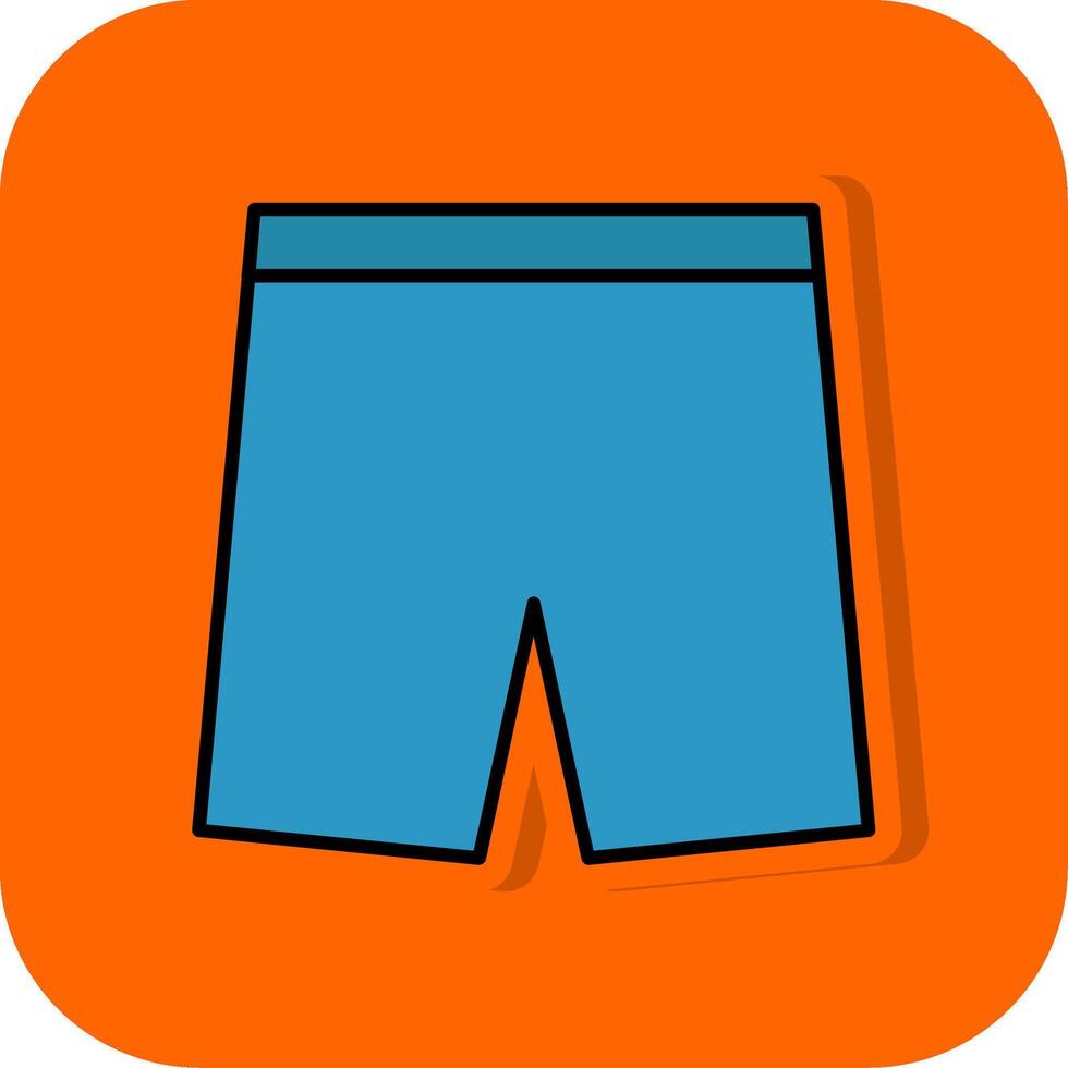 kurze Hose gefüllt Orange Hintergrund Symbol vektor