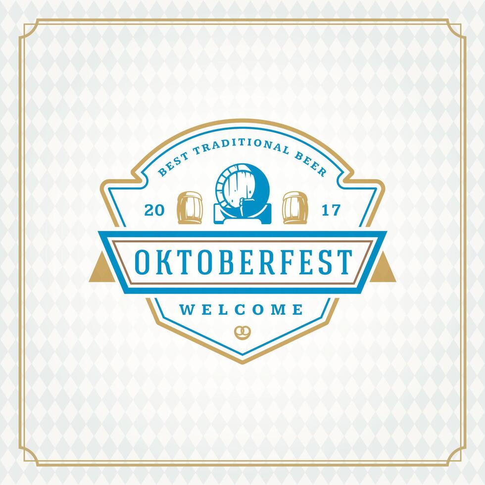 Oktoberfest Bier Festival Feier Jahrgang Gruß Karte oder Poster vektor