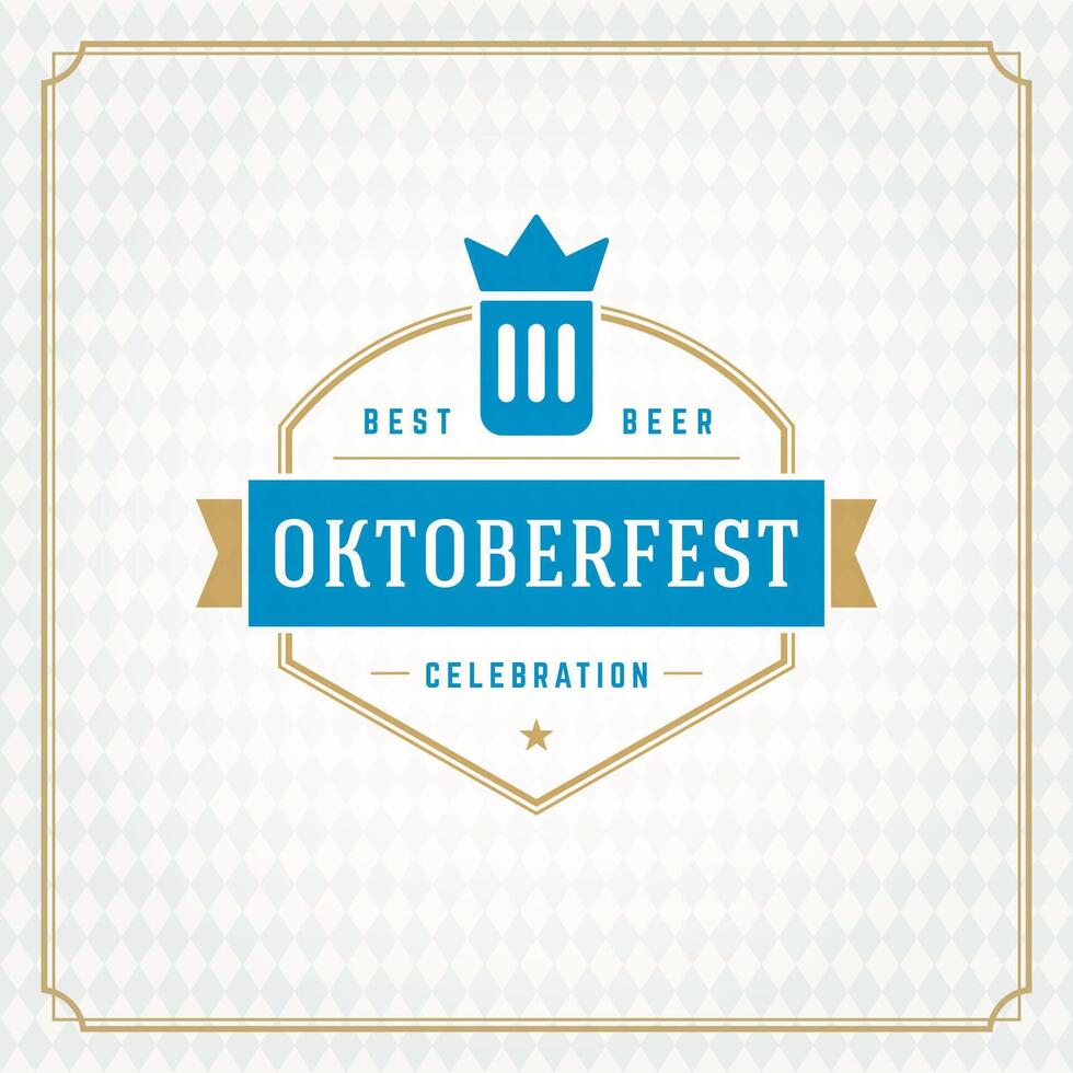 Oktoberfest Bier Festival Feier Jahrgang Gruß Karte oder Poster vektor