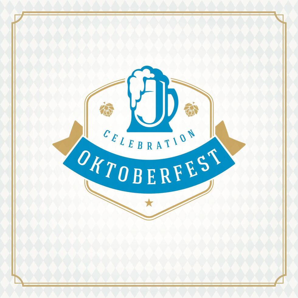 oktoberfest firande med traditionell öl emblem vektor