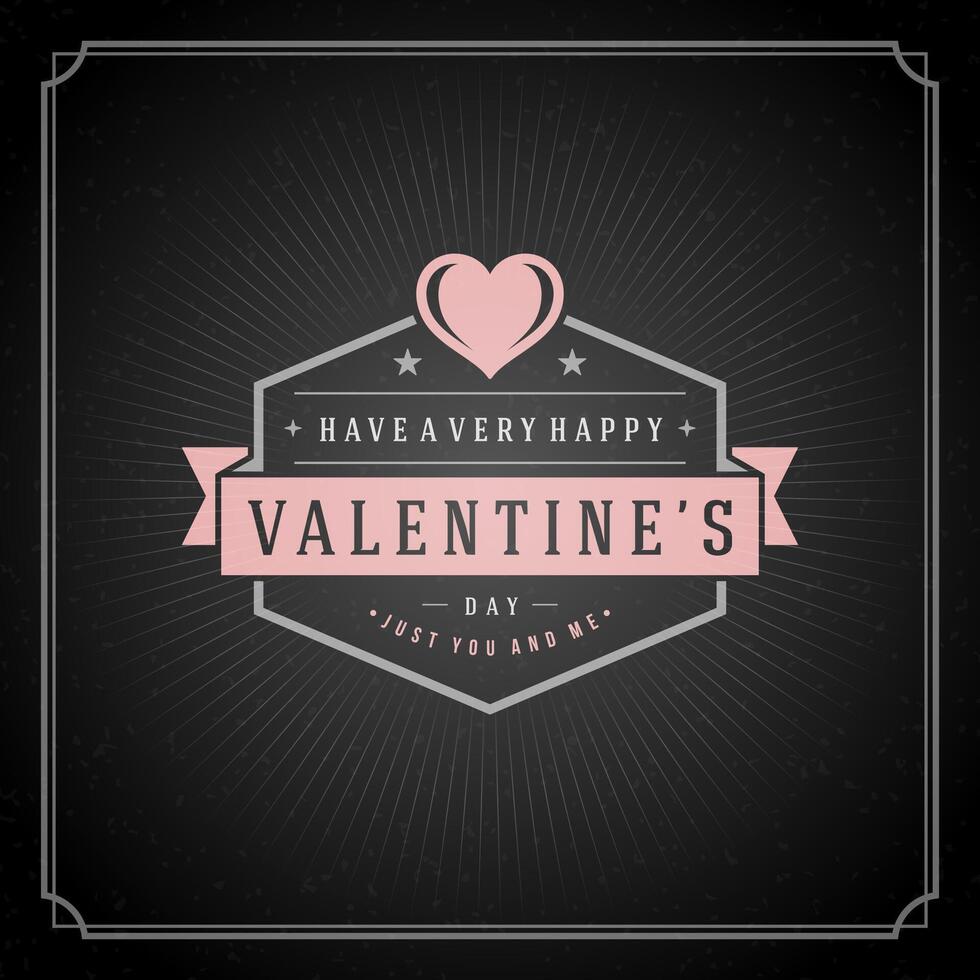 Valentinsgrüße Tag Gruß Karte oder Poster und Herz Illustration vektor