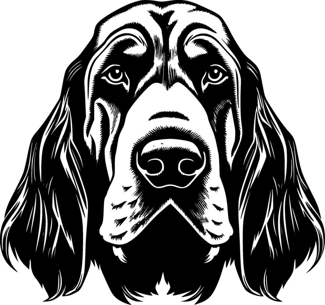 blodhund, svart och vit illustration vektor