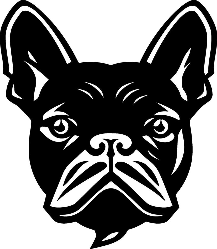 Französisch Bulldogge - - schwarz und Weiß isoliert Symbol - - Illustration vektor