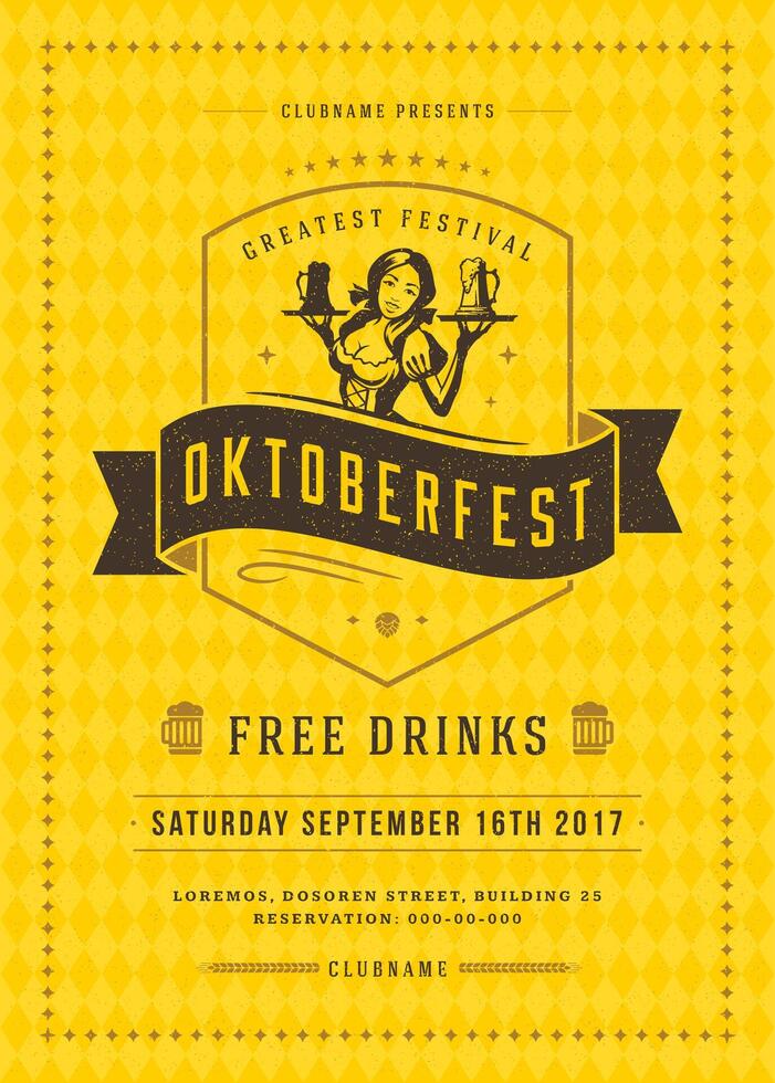 Oktoberfest Bier Festival Feier retro Typografie Poster vektor