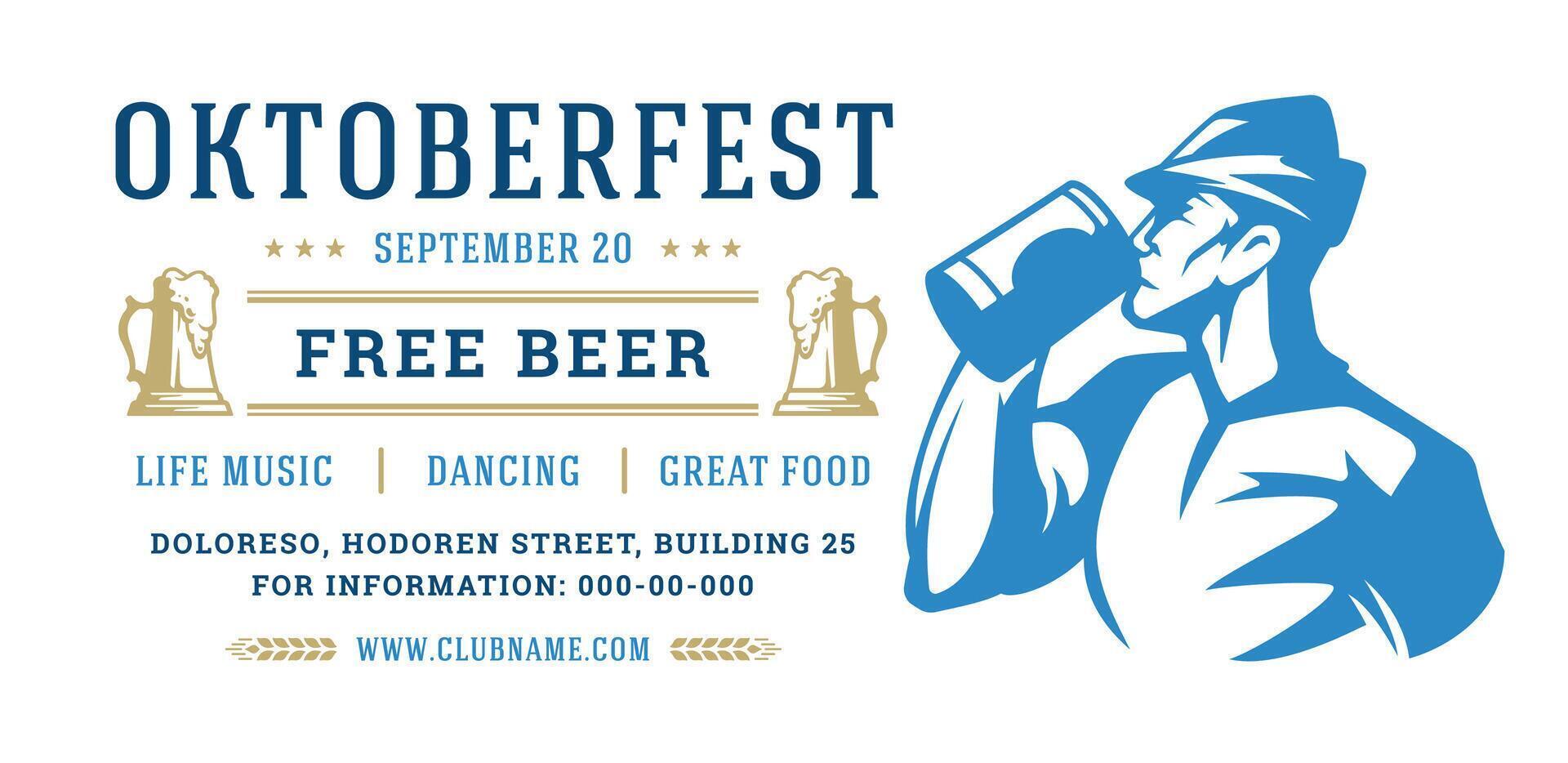 Oktoberfest Flyer oder Banner retro Typografie Vorlage Design willkommen zum Einladung Bier Festival Feier. vektor