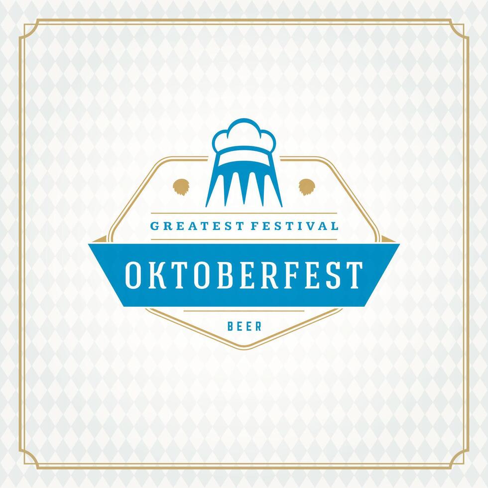 oktoberfest öl festival firande årgång hälsning kort eller affisch vektor