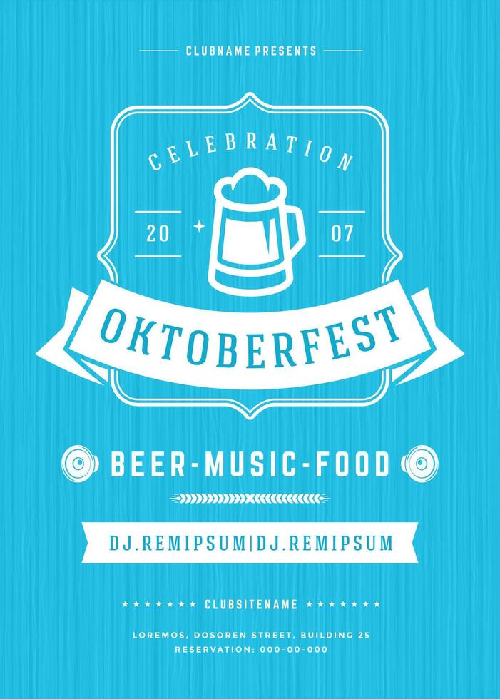 Oktoberfest Festival Poster Hervorheben Bier, Musik, und Essen vektor