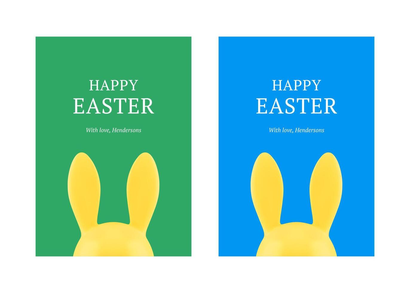 glücklich Ostern Hase lange Ohren Flitter 3d Gruß Karte einstellen Design Vorlage realistisch vektor