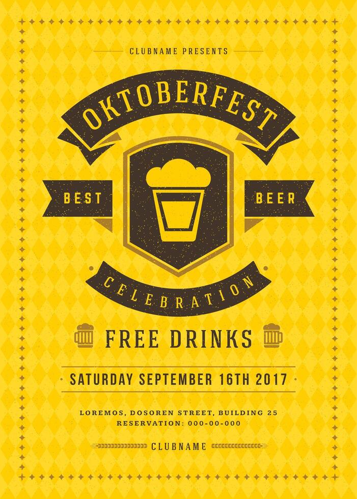 Oktoberfest Festival Poster Hervorheben Bier, Musik, und Essen vektor