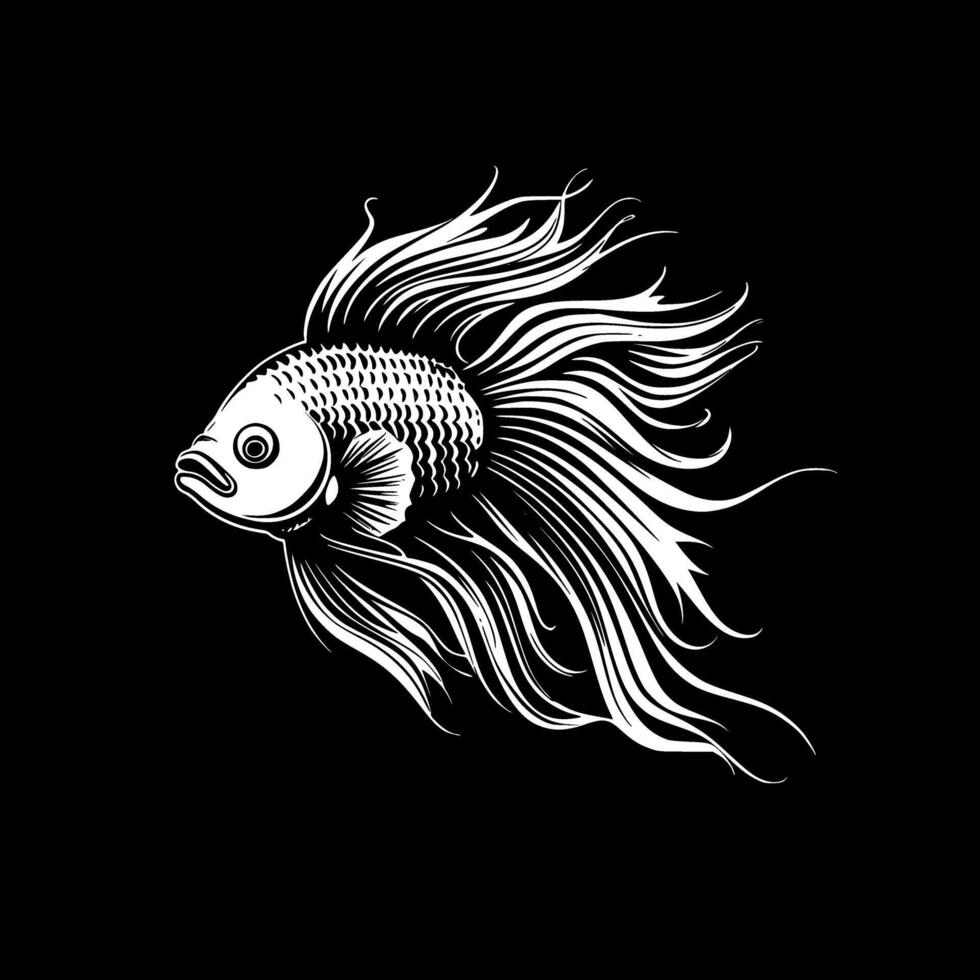 Betta Fisch - - minimalistisch und eben Logo - - Illustration vektor