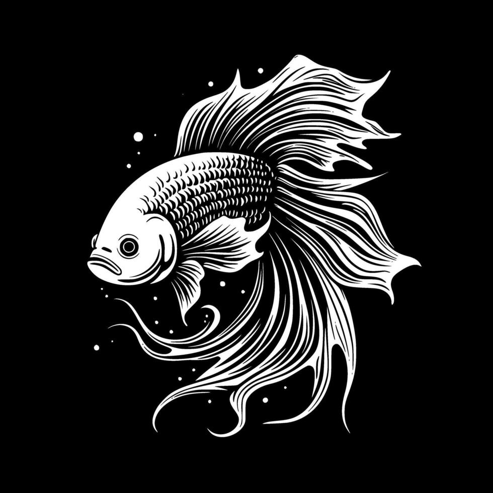 Betta Fisch, minimalistisch und einfach Silhouette - - Illustration vektor