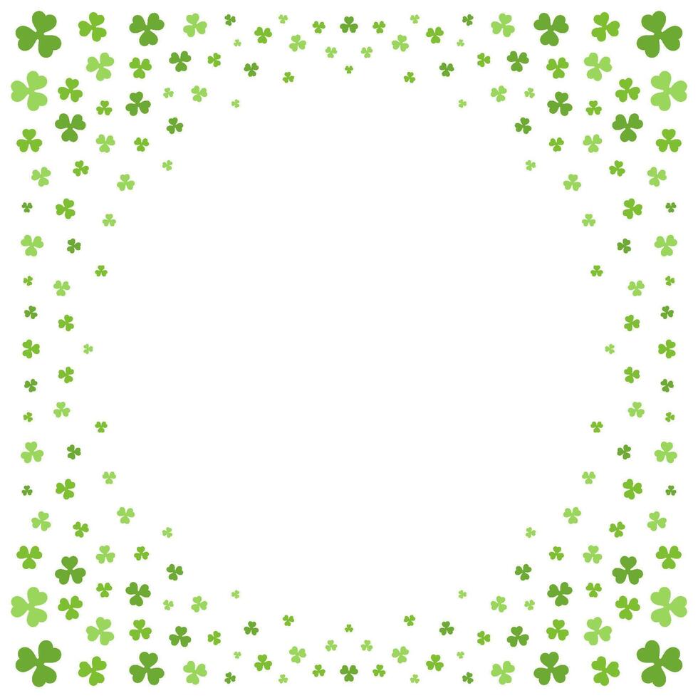 Heilige Patrick's Tag Glücklich irisch Kleeblatt Kreis Rahmen Hintergrund Vorlage Design Illustration vektor