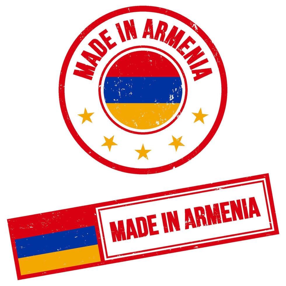 gemacht im Armenien Briefmarke Zeichen Grunge Stil vektor