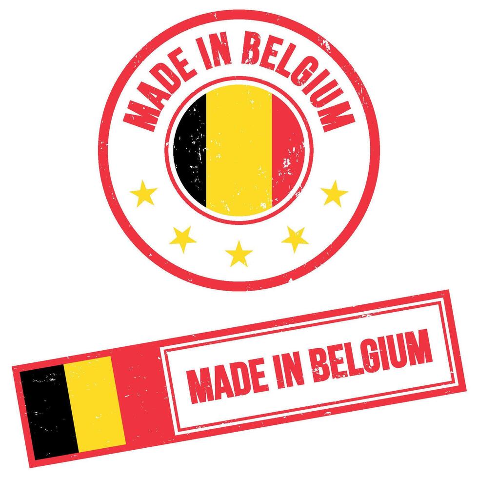 gemacht im Belgien Briefmarke Zeichen Grunge Stil vektor