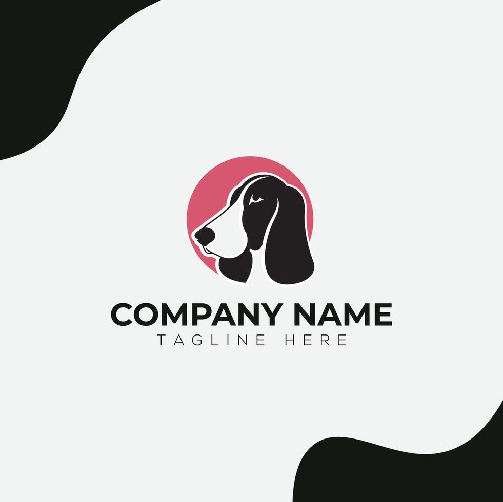 hund minimalistisk modern illustration logotyp design vektor