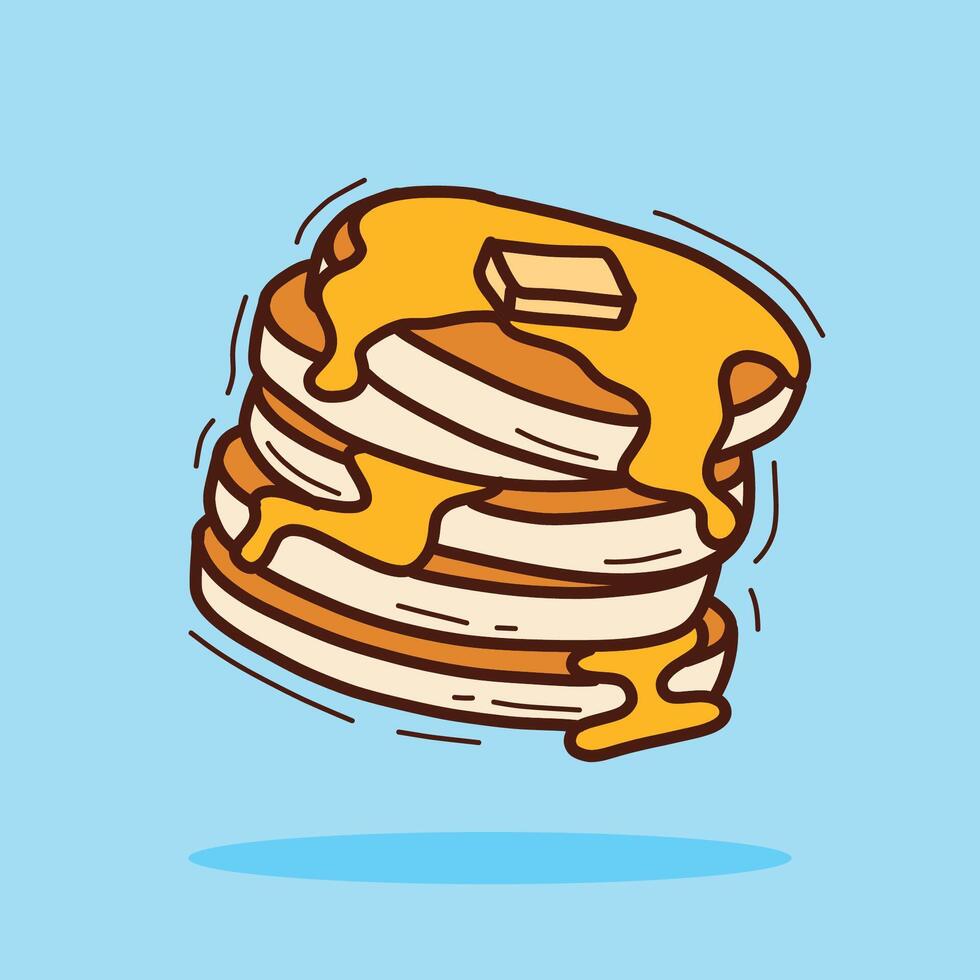 hand dragen pannkaka tecknad serie klotter illustration vektor