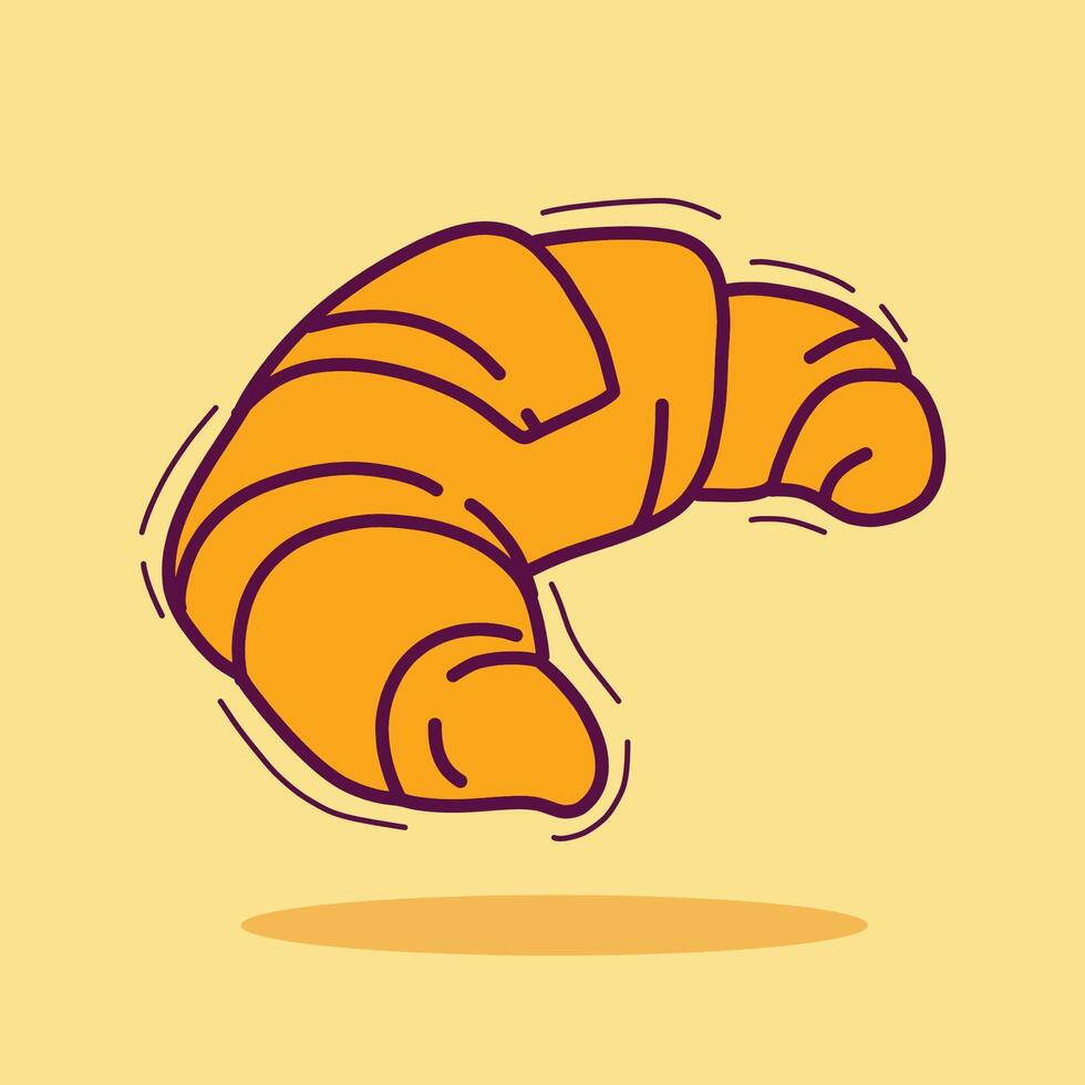 Croissant Brot Karikatur Symbol Illustration Essen vektor