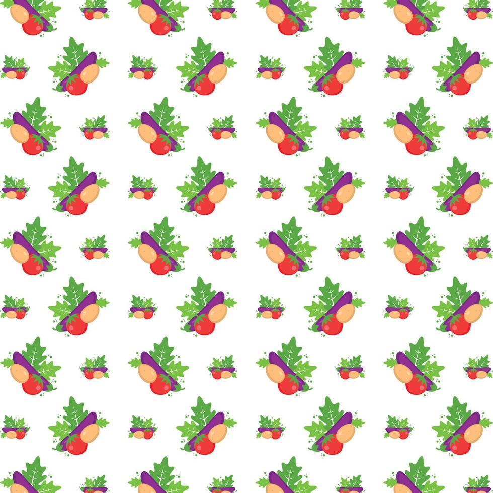frisch Gemüse glatt modisch Mehrfarbig wiederholen Muster Illustration Hintergrund Design vektor