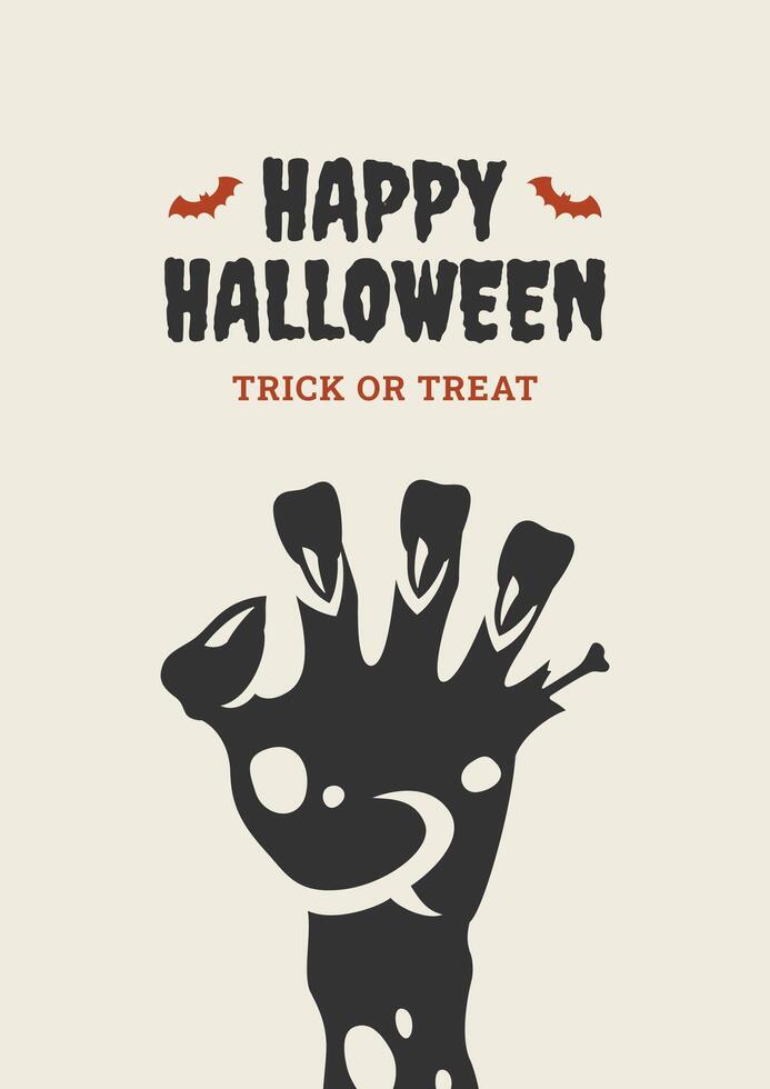 glücklich Halloween Trick oder behandeln retro Poster Party Flyer t Hemd drucken Design Vorlage eben vektor
